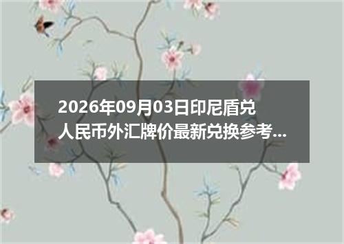 2026年09月03日印尼盾兑人民币外汇牌价最新兑换参考价
