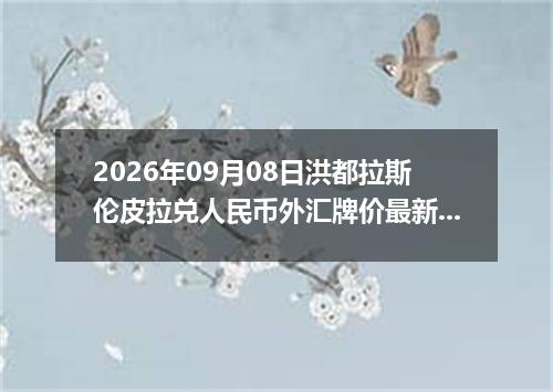 2026年09月08日洪都拉斯伦皮拉兑人民币外汇牌价最新兑换参考价