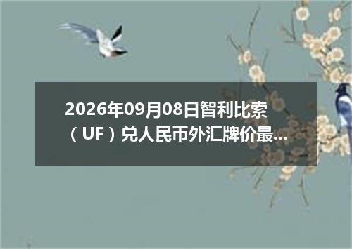 2026年09月08日智利比索（UF）兑人民币外汇牌价最新兑换参考价