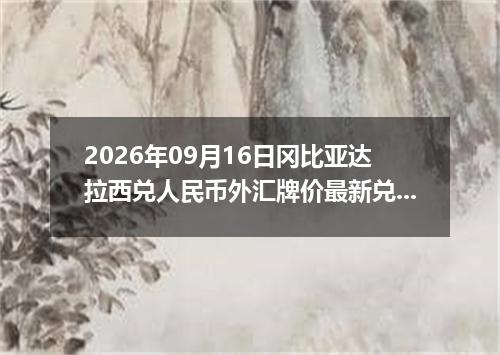 2026年09月16日冈比亚达拉西兑人民币外汇牌价最新兑换参考价