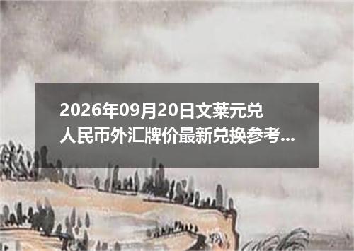 2026年09月20日文莱元兑人民币外汇牌价最新兑换参考价