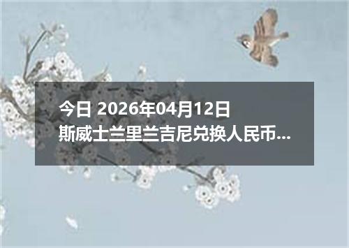 今日 2026年04月12日 斯威士兰里兰吉尼兑换人民币最新汇率行情