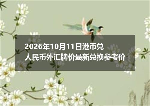 2026年10月11日港币兑人民币外汇牌价最新兑换参考价