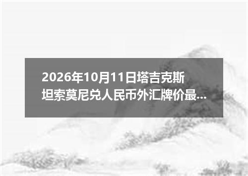 2026年10月11日塔吉克斯坦索莫尼兑人民币外汇牌价最新兑换参考价