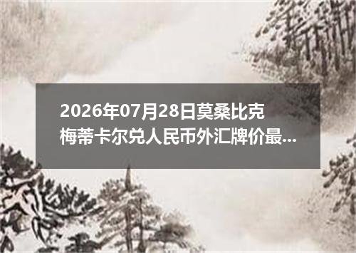 2026年07月28日莫桑比克梅蒂卡尔兑人民币外汇牌价最新兑换参考价