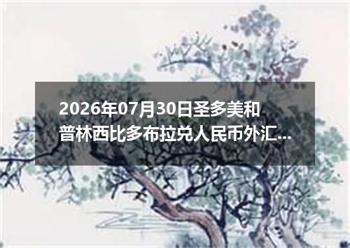 2026年07月30日圣多美和普林西比多布拉兑人民币外汇牌价最新兑换参考价