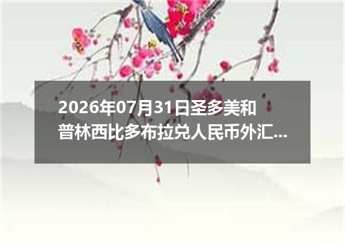 2026年07月31日圣多美和普林西比多布拉兑人民币外汇牌价最新兑换参考价