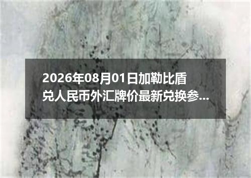 2026年08月01日加勒比盾兑人民币外汇牌价最新兑换参考价