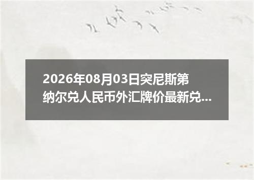 2026年08月03日突尼斯第纳尔兑人民币外汇牌价最新兑换参考价