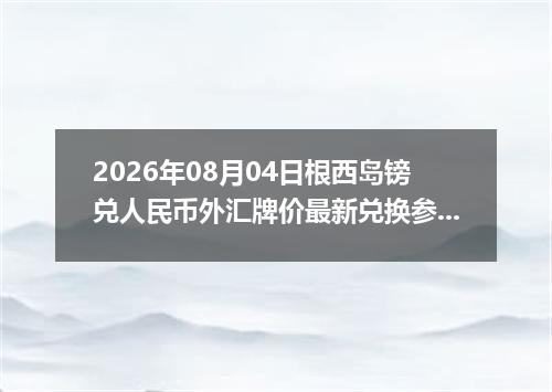 2026年08月04日根西岛镑兑人民币外汇牌价最新兑换参考价