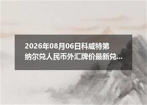 2026年08月06日科威特第纳尔兑人民币外汇牌价最新兑换参考价