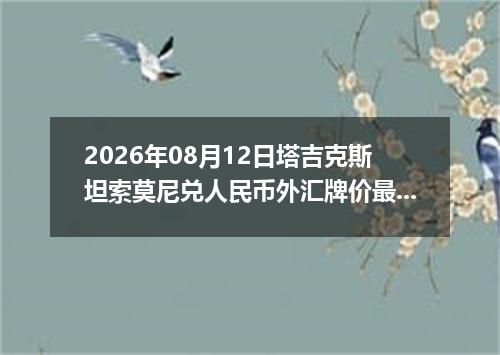 2026年08月12日塔吉克斯坦索莫尼兑人民币外汇牌价最新兑换参考价