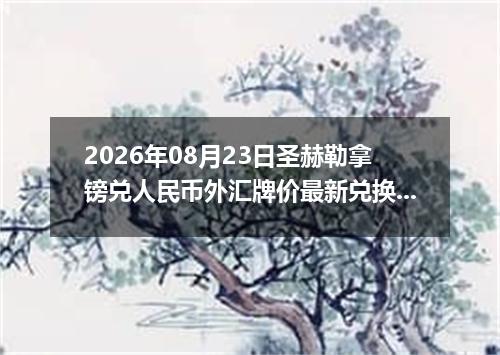 2026年08月23日圣赫勒拿镑兑人民币外汇牌价最新兑换参考价