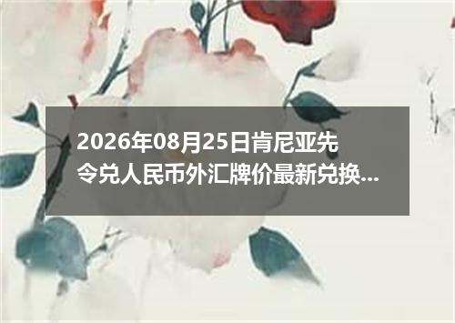 2026年08月25日肯尼亚先令兑人民币外汇牌价最新兑换参考价