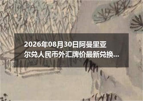 2026年08月30日阿曼里亚尔兑人民币外汇牌价最新兑换参考价