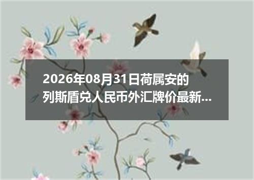 2026年08月31日荷属安的列斯盾兑人民币外汇牌价最新兑换参考价
