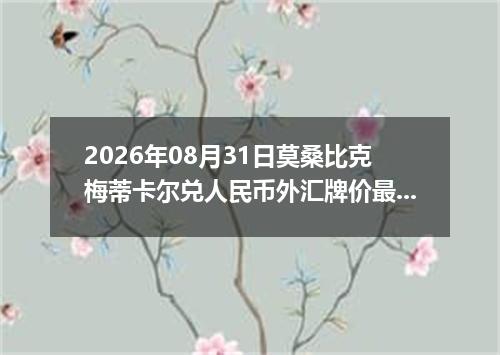 2026年08月31日莫桑比克梅蒂卡尔兑人民币外汇牌价最新兑换参考价
