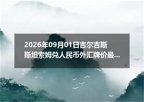 2026年09月01日吉尔吉斯斯坦索姆兑人民币外汇牌价最新兑换参考价