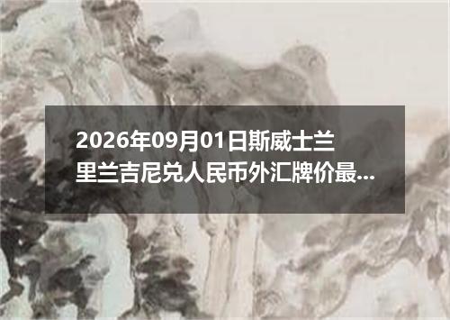 2026年09月01日斯威士兰里兰吉尼兑人民币外汇牌价最新兑换参考价